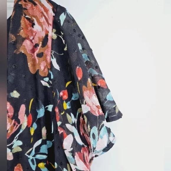 TORRID supplice  FAUX WRAP midi DRESS SWISS DOT FLORAL DARK GREY‎ plus size 4 - Picture 11 of 15